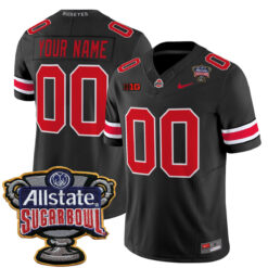Custom Ohio State Buckeyes Football Black Vapor F.U.S.E Limited Jersey w/ Allstate Sugar Bowl Patch - All Stitched