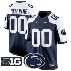 Custom Penn State Nittany Lions Football Navy Alternate Jersey - All Stitched