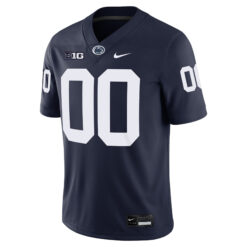 Alternative view of Custom Penn State Nittany Lions Football Navy Game Jersey - All Stitched