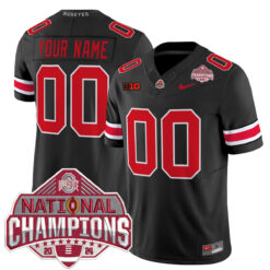 Custom Ohio State Buckeyes Football Black Vapor F.U.S.E Limited 2024 CFP Champions Jersey - All Stitched