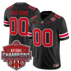 Custom Ohio State Buckeyes Football Black Vapor F.U.S.E Limited 2024 CFP Champions Jersey - All Stitched