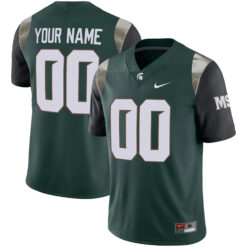 Custom Michigan State Spartans Football Green Alternate Game Jersey - All Stitched
