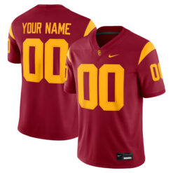 Custom USC Trojans Football Cardinal Game Jersey - All Stitched