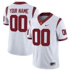 Custom USC Trojans Football White Game Jersey - All Stitched