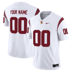 Custom USC Trojans Football White Vapor F.U.S.E Limited Jersey - All Stitched