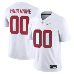 Custom Alabama Crimson Tide Football White Game Jersey - All Stitched