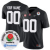 Custom Alabama Crimson Tide Football Rose Bowl Black Game Jersey - All Stitched