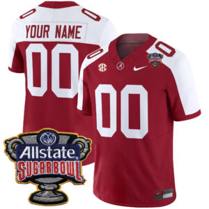 Custom Alabama Crimson Tide Football Sugar Bowl Alternate Crimson Jersey - All Stitched