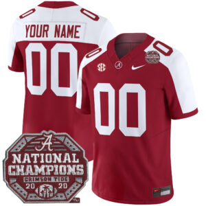 Custom Alabama Crimson Tide Football 2020 CFP National Championship Alternate Crimson Jersey - All Stitched