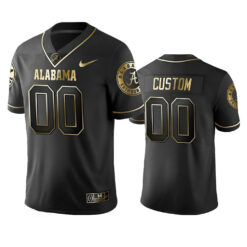 Custom Alabama Crimson Tide Football Black Gold Jersey - All Stitched