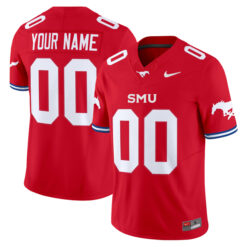 Custom SMU Mustangs Football Red Vapor F.U.S.E Limited Jersey - All Stitched