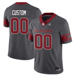 Custom Oklahoma Sooners Football Grey Jersey - All Stitched