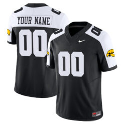 Custom Iowa Hawkeyes Football Alternate Black Vapor F.U.S.E Limited Jersey - All Stitched