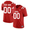 Custom Ole Miss Rebels Football Red Alternate Limited Jersey - All Stitched