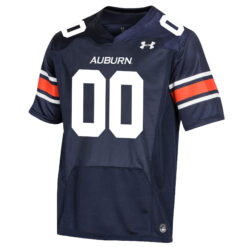 Alternative view of Custom Auburn Tigers Football Navy Game Jersey - All Stitched