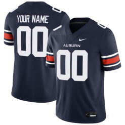 Custom Auburn Tigers Football Navy Home Game Jersey - All Stitched