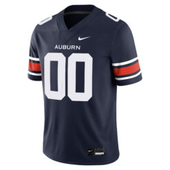 Alternative view of Custom Auburn Tigers Football Navy Home Game Jersey - All Stitched