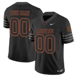Custom Auburn Tigers Football Black Orange Jersey - All Stitched