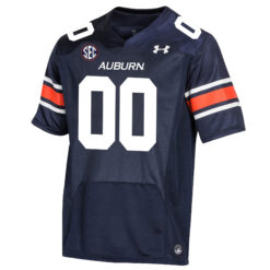 Alternative view of Custom Auburn Tigers Football Navy Game Jersey w/ SEC Patch - All Stitched