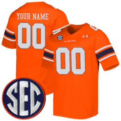 Custom Auburn Tigers Football Orange Game Jersey w/ SEC Patch - All Stitched