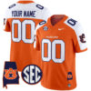 Custom Auburn Tigers Football Orange Alternate Vapor Limited Jersey - All Stitched