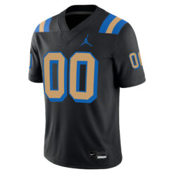 Alternative view of Custom UCLA Bruins Football Black Alternate Jersey - All Stitched