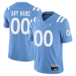 Custom UCLA Bruins Football Light Blue Alternate Jersey - All Stitched