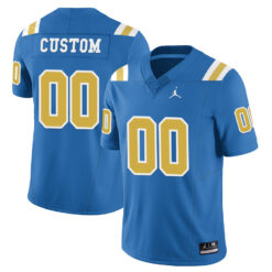 Custom UCLA Bruins Football Blue Vapor Limited Jersey - All Stitched