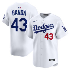 Anthony Banda Los Angeles Dodgers White Home Limited Jersey - All Stitched