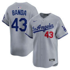 Anthony Banda Los Angeles Dodgers Grey Road Limited Jersey - All Stitched
