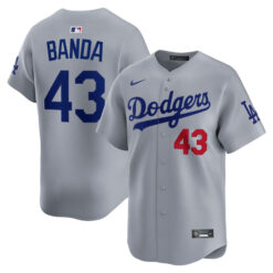 Anthony Banda Los Angeles Dodgers Grey Alternate Limited Jersey - All Stitched