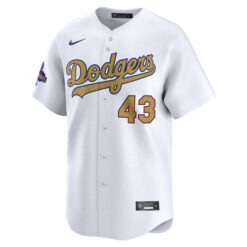 Alternative view of Anthony Banda Los Angeles Dodgers White 2025 Gold Collection Limited Jersey - All Stitched