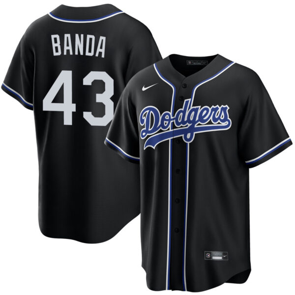 Anthony Banda Los Angeles Dodgers Black Lights Out Jersey - All Stitched