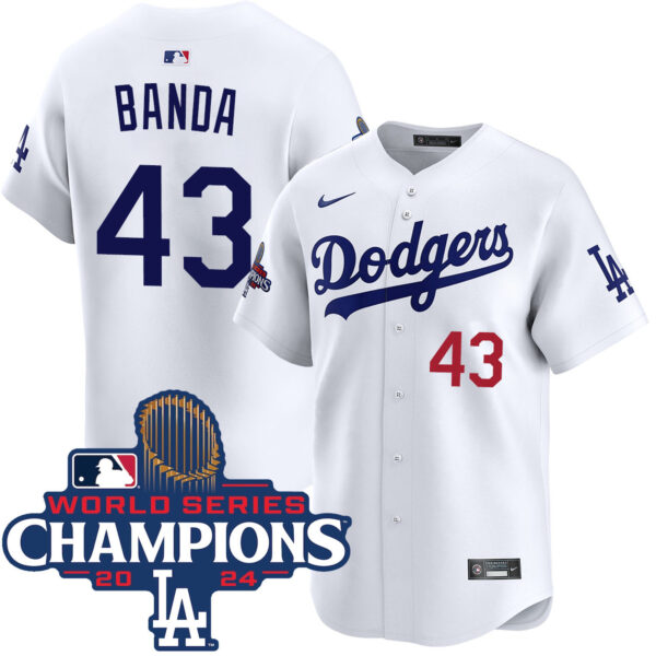 Anthony Banda Los Angeles Dodgers World Series Champions White Home Limited Jersey - All Stitched