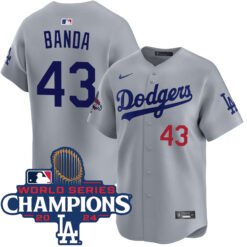 Anthony Banda Los Angeles Dodgers World Series Champions Grey Alternate Limited Jersey - All Stitched