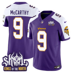 J.J. McCarthy Minnesota Vikings King Of The North Alternate Purple Throwback Jersey - All Stitched