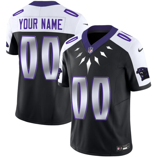 Custom Carolina Panthers Wakanda Black Alternate Vapor Limited Jersey - All Stitched
