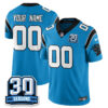 Custom Carolina Panthers 30th Season Carolina Blue Vapor Limited Jersey - All Stitched