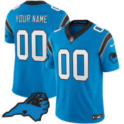 Custom Carolina Panthers Carolina State Blue Vapor Limited Jersey - All Stitched