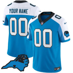 Custom Carolina Panthers Carolina State Blue Alternate Vapor Limited Jersey - All Stitched