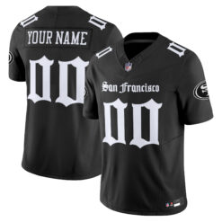 Custom San Francisco 49ers Gothic Black Vapor Limited Jersey - All Stitched