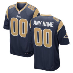 Custom Los Angeles Rams Navy Blue Alternate Game Jersey - All Stitched