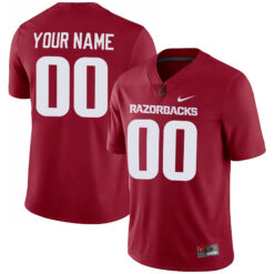 Custom Arkansas Razorbacks Football Cardinal Home Jersey - All Stitched