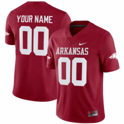 Custom Arkansas Razorbacks Football Cardinal Game Jersey - All Stitched