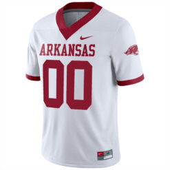 Alternative view of Custom Arkansas Razorbacks Football White Game Jersey - All Stitched