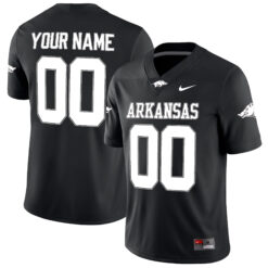 Custom Arkansas Razorbacks Football Black Game Jersey - All Stitched