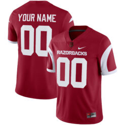 Custom Arkansas Razorbacks Football Cardinal Alternate Game Jersey - All Stitched