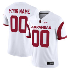 Custom Arkansas Razorbacks Football White Alternate Game Jersey - All Stitched