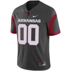 Alternative view of Custom Arkansas Razorbacks Football Anthracite Alternate Game Jersey - All Stitched