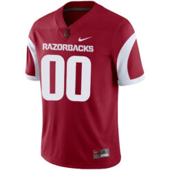 Alternative view of Custom Arkansas Razorbacks Football Cardinal Alternate Jersey - All Stitched